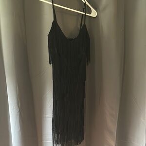 Windsor Black Fringe Mini Dress